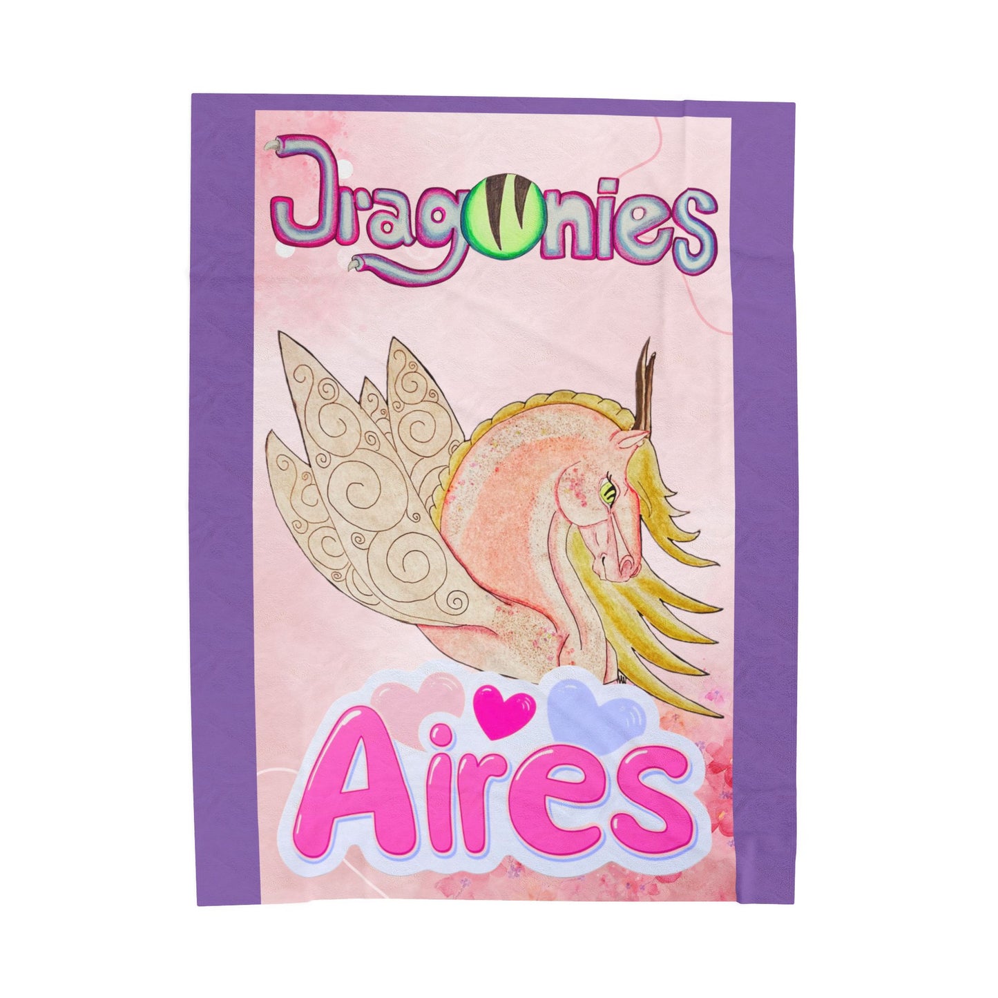 Airess Air Elemental Dragonies Plush Blanket, Cozy Throw for Kids, Magical Gift, Nursery Décor, Soft Plush Blanket for All Seasons, Fantasy Home Decor