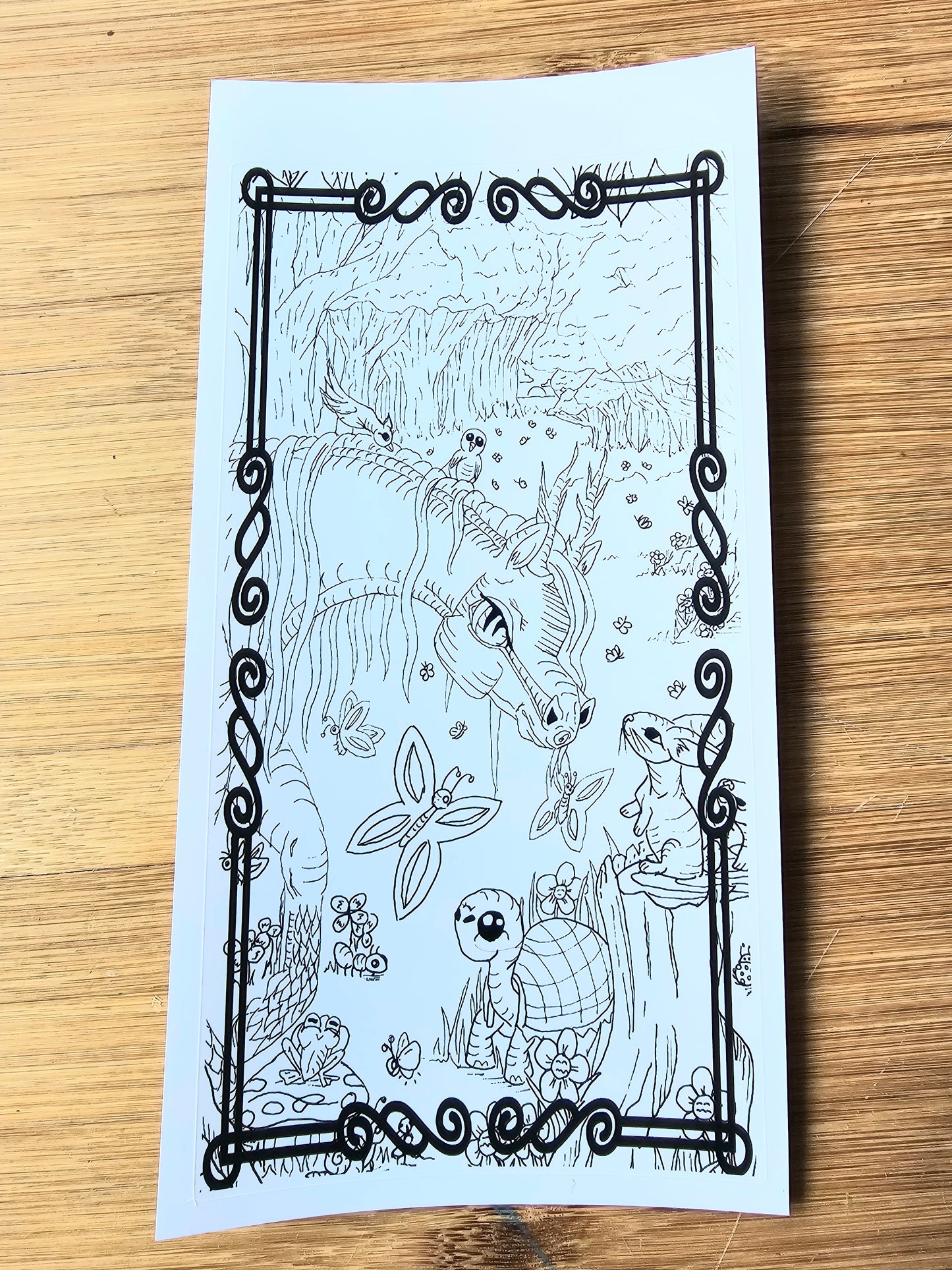 Recolorable Sticker 5x7 Forrest Bundle Color Me Dragonies
