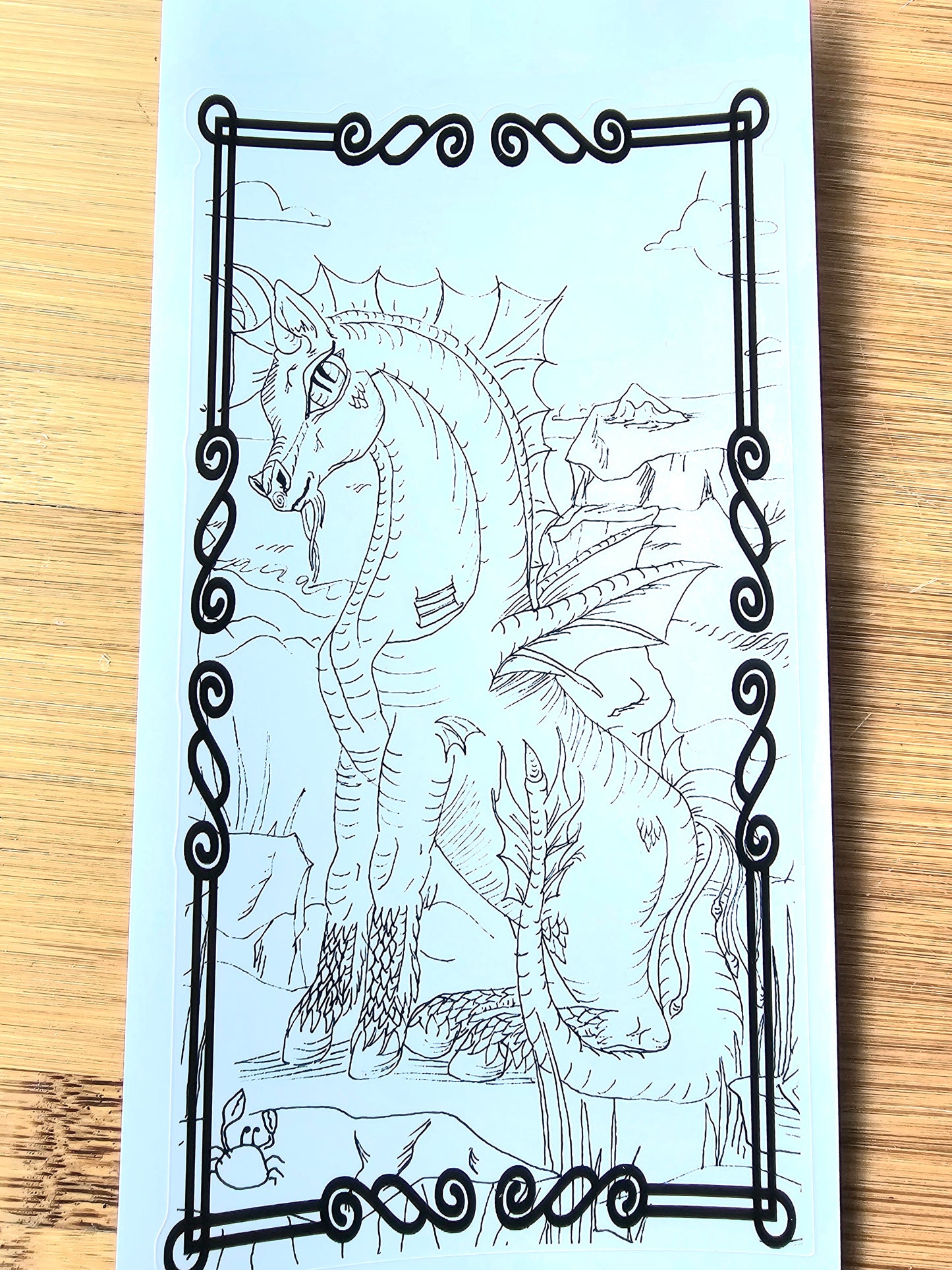 Recolorable Sticker Water Dragonies Bundle 5x7 "Aqua" and "Marina"