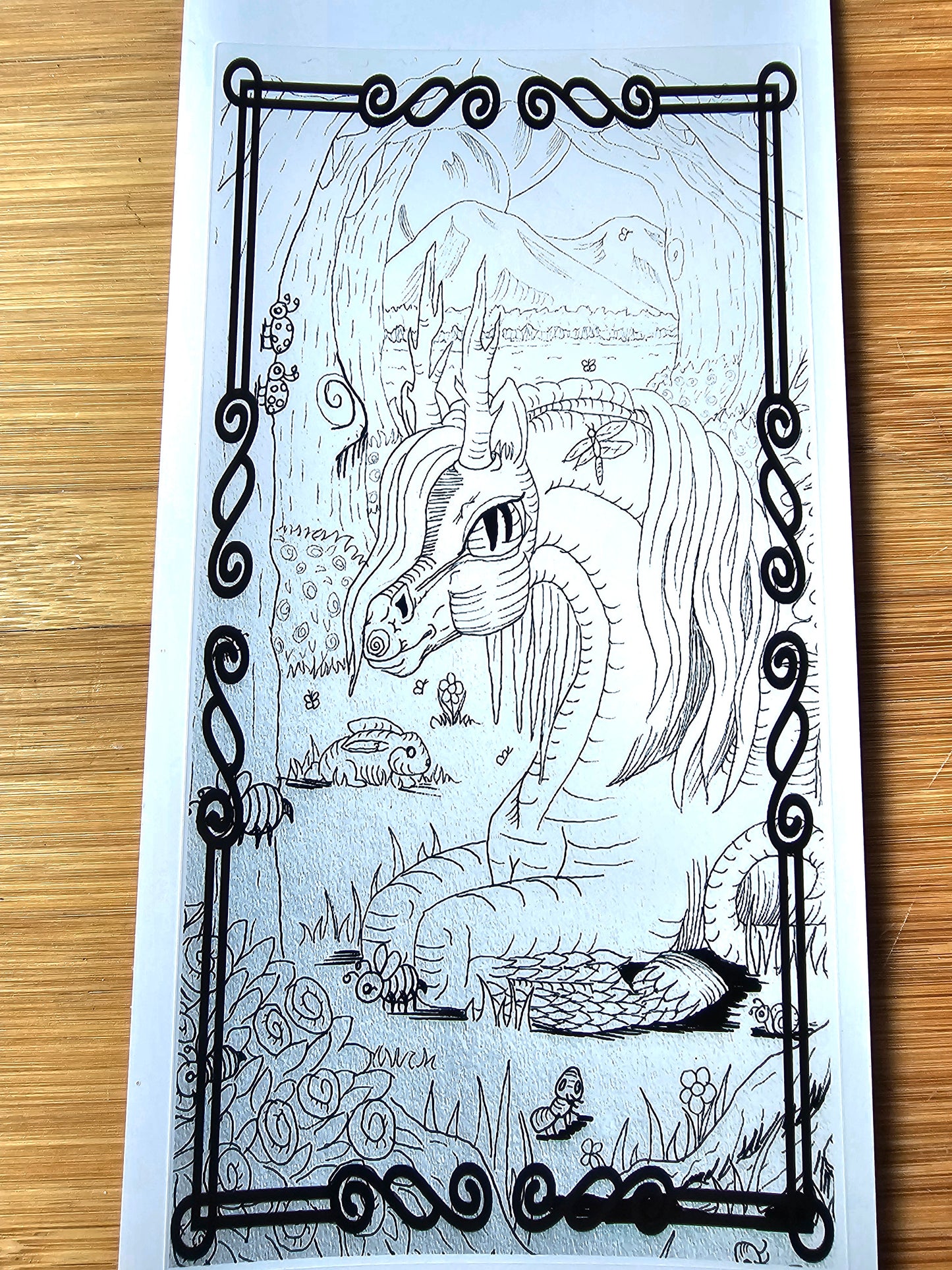 Recolorable Sticker 5x7 Forrest Bundle Color Me Dragonies