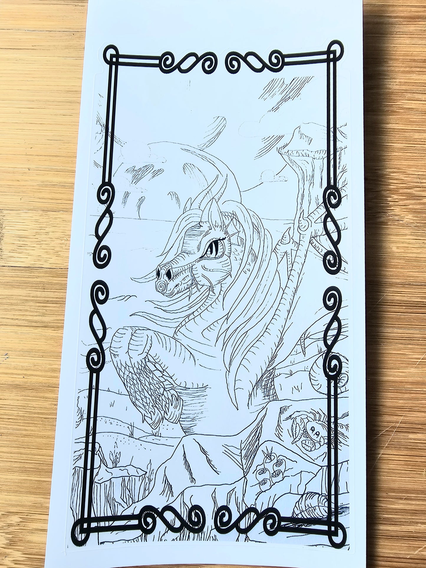 Recolorable Sticker Water Dragonies Bundle 5x7 "Aqua" and "Marina"