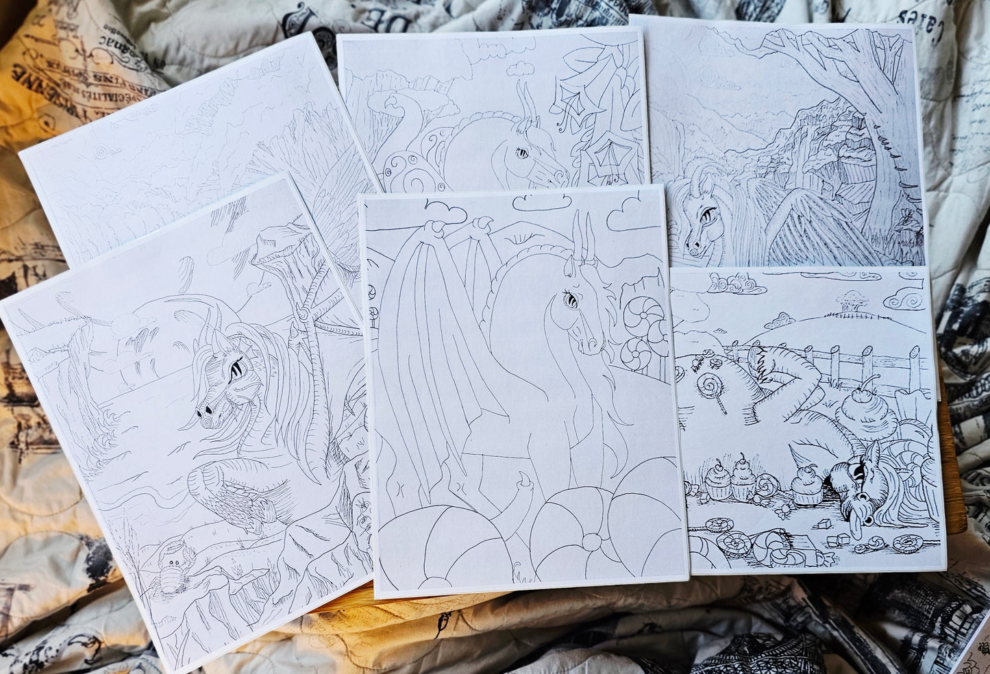 Color Me Dragonies Full Sheet Sticker 8"x11" 6 Pack