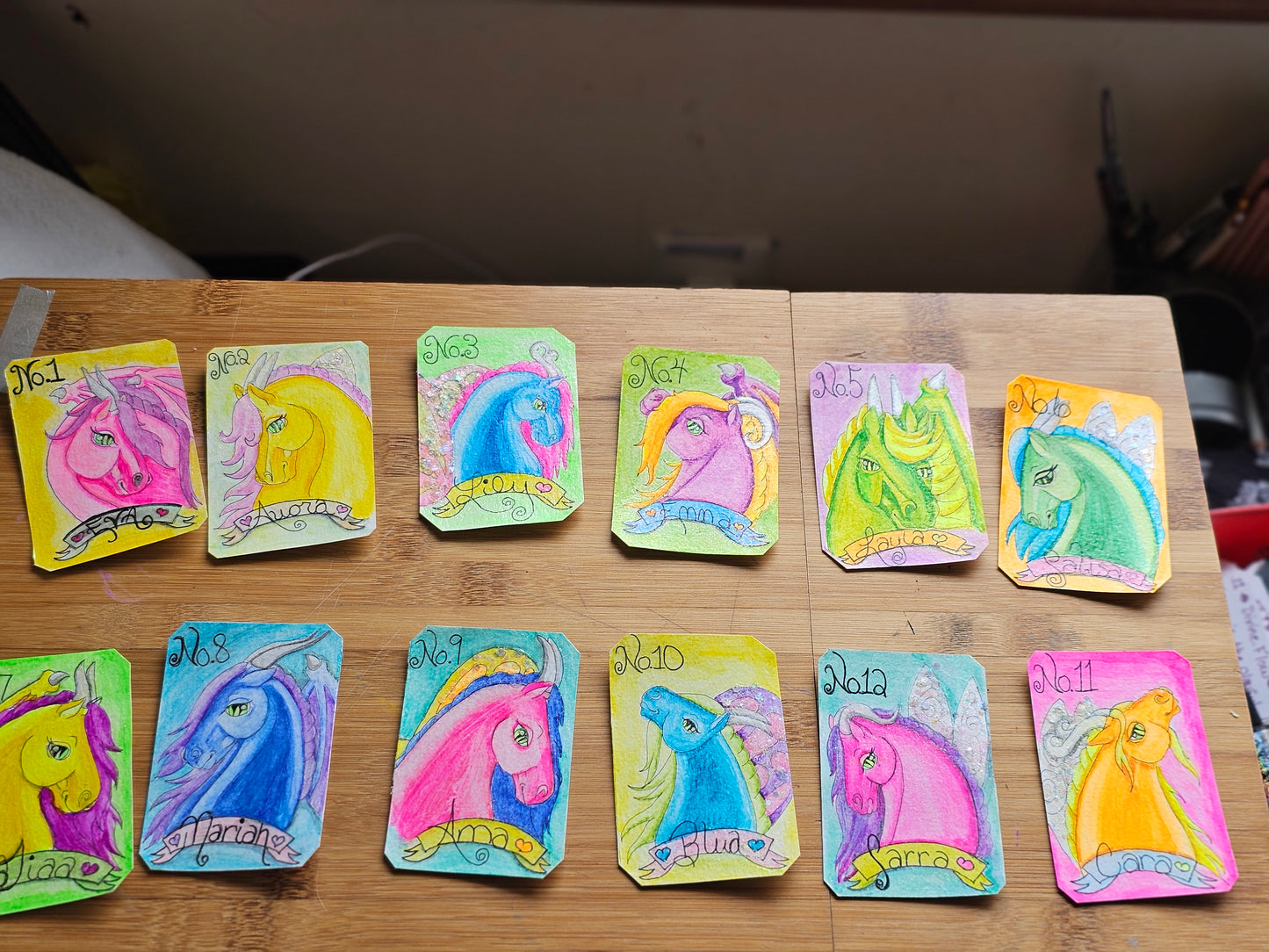 No. 1 "Eva" Dragonies ACEO, 3x4", Radient Rise, Inspirational collector card original fist edition