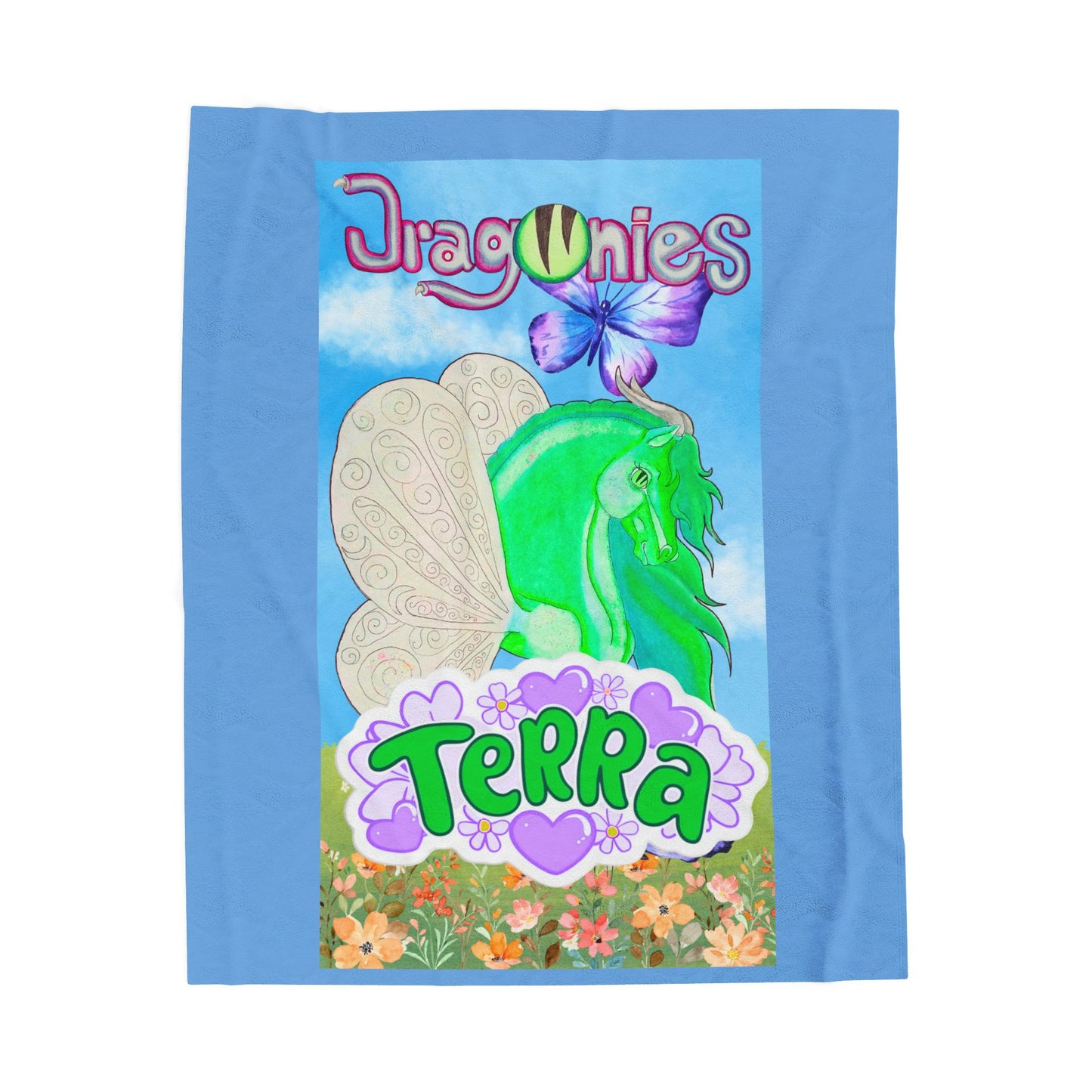 Terra Water Elemental Dragonies Plush Blanket | Cozy Fairy-Tale Throw | Perfect for Kids, Gifts, Home Decor, Birthdays, or Unicorn Lovers