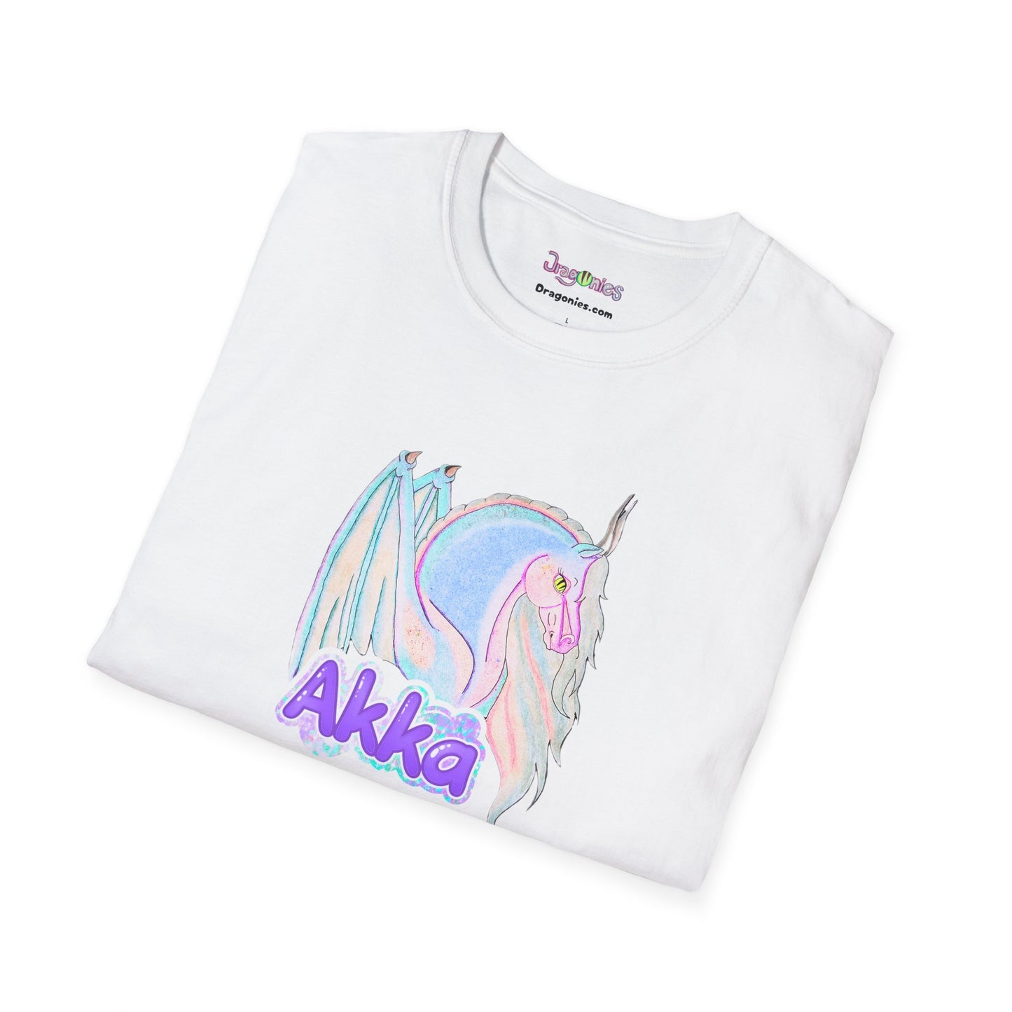 Akka the Elemental Spirit Dragonies Graphic T-Shirt | Fun Rainbow Tee for Kids and Adults, Perfect Birthday Gift, Everyday Wear, Fantasy Lover