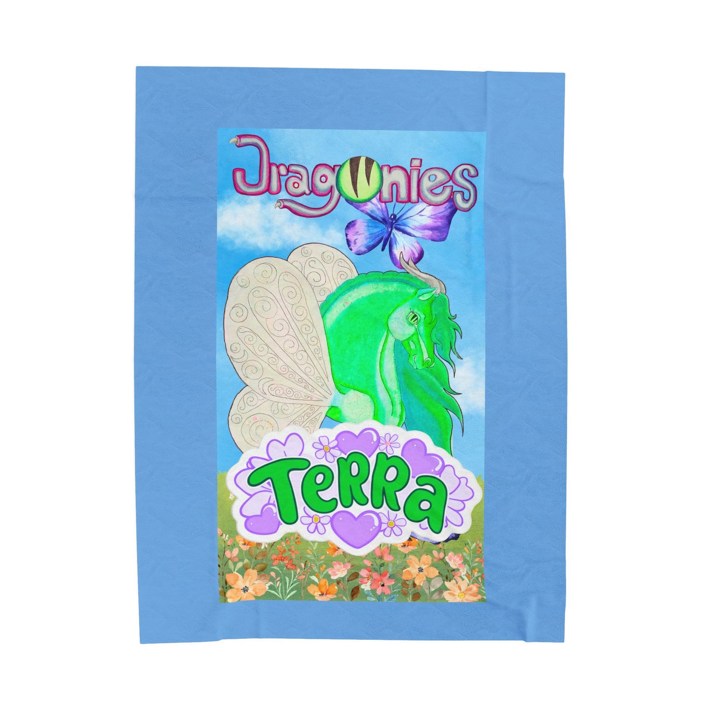 Terra Water Elemental Dragonies Plush Blanket | Cozy Fairy-Tale Throw | Perfect for Kids, Gifts, Home Decor, Birthdays, or Unicorn Lovers