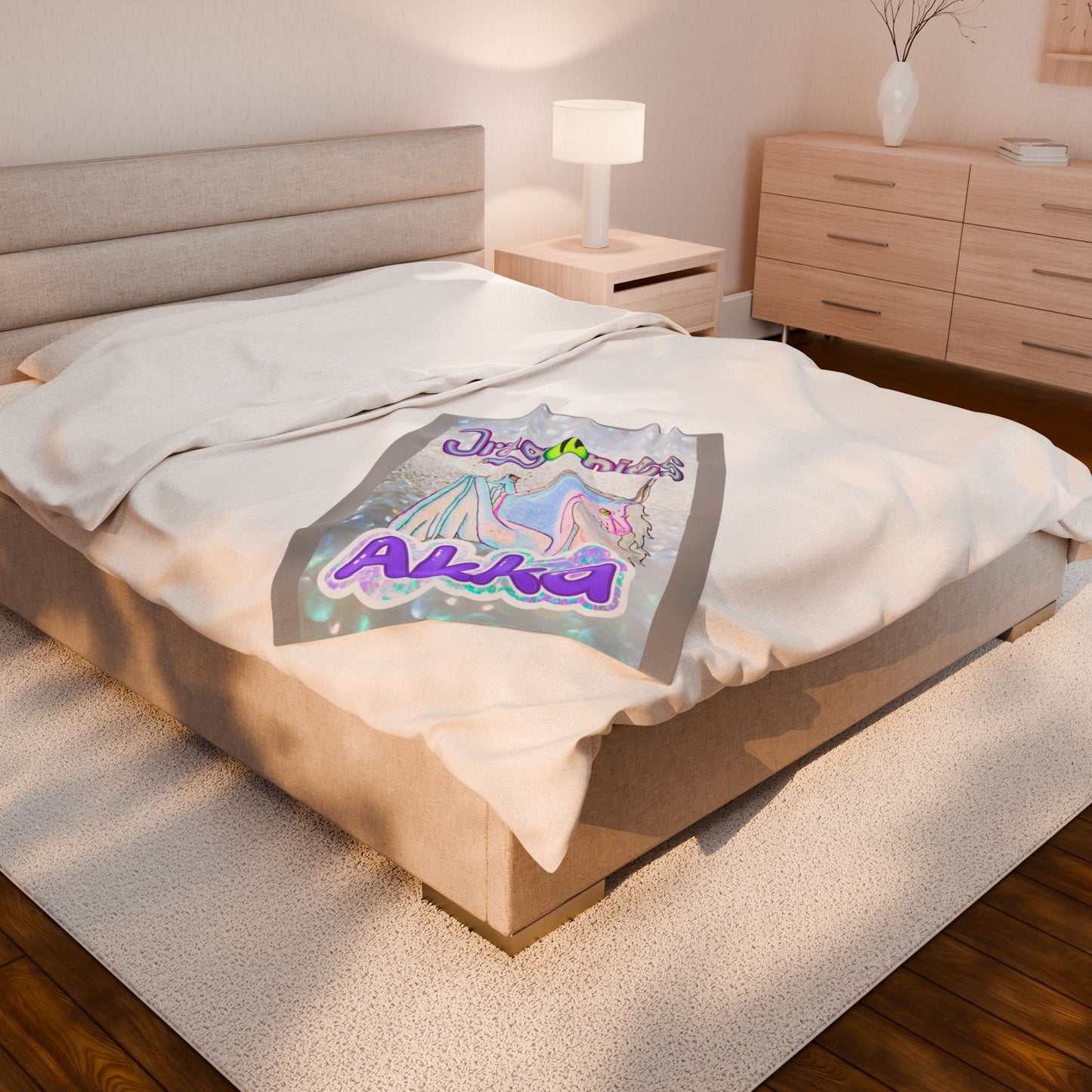 Akka Spirit Dragonies Velveteen Plush Blanket, Cozy Gift for Kids, Soft Throw for Home Decor, Perfect for Birthdays and Festivities, Snuggle Up in