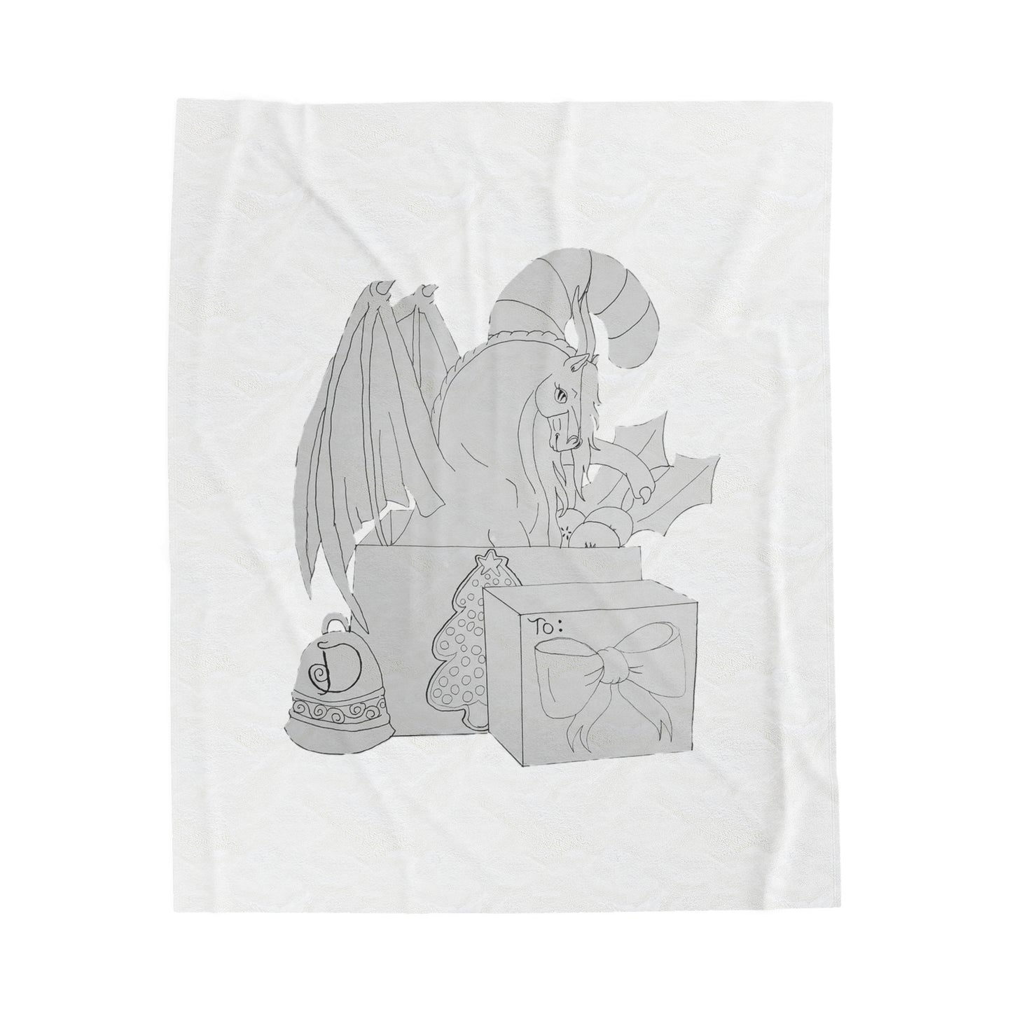 Color me Dragonies Merry Christmas Velveteen Plush Blanket - Cozy Holiday Gift, Halloween Decor, Throw Blanket, Soft Blanket, Christmas Gift