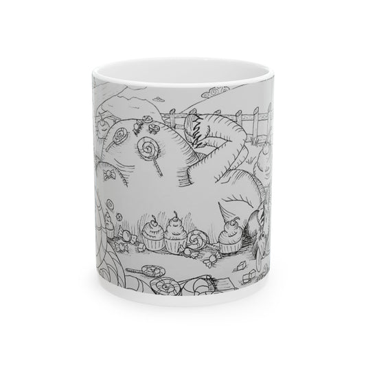 ColorMe Dragonies Cute Candy Ceramic Mug with Whimsical Design, Perfect Gift for Coffee Lovers, Home Decor, Art Enthusiasts, Birthday, or Housewarming