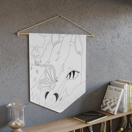 Dragonies Butterfly Pennant - Nature Wall Decor, Boho Home Decoration, Kid's Room Accent, Unique Gift for Animal Lovers, Floral Design