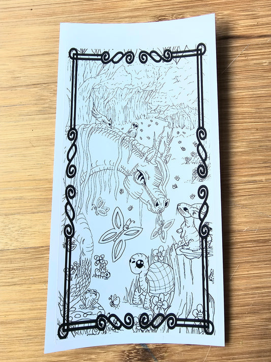 Recolorable Sticker 5x7 Forrest Bundle Color Me Dragonies