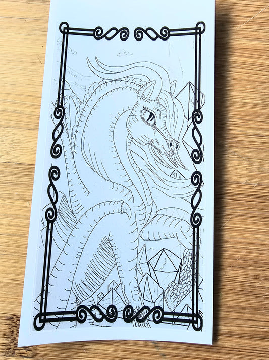 Recolorable Stickers "Crystalia Cave" 5x7 Color Me Dragonies
