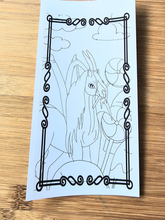 Recolorable Sticker "Candy Land" 5x7 Color Me Dragonies