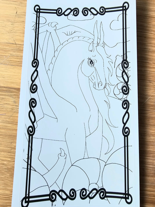 Recolorable Sticker "Charlee" 5 x 7 Color Me Dragonies