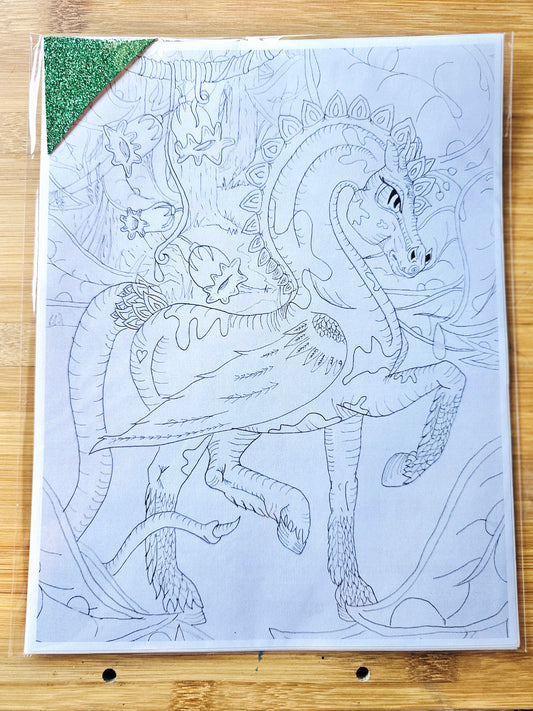 COLORME Dragonies 10 pg 8x11 High Quality Coloring Sheets
