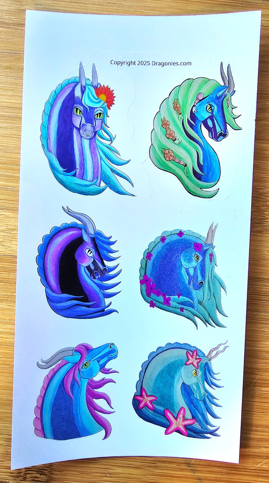Dragonies Head  5x7 Cut Stickers Sheet waterproof