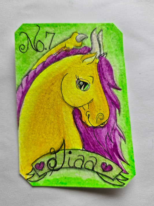 No. 7 GIAA Dragonies 3x4 ACEO Collector Card original art