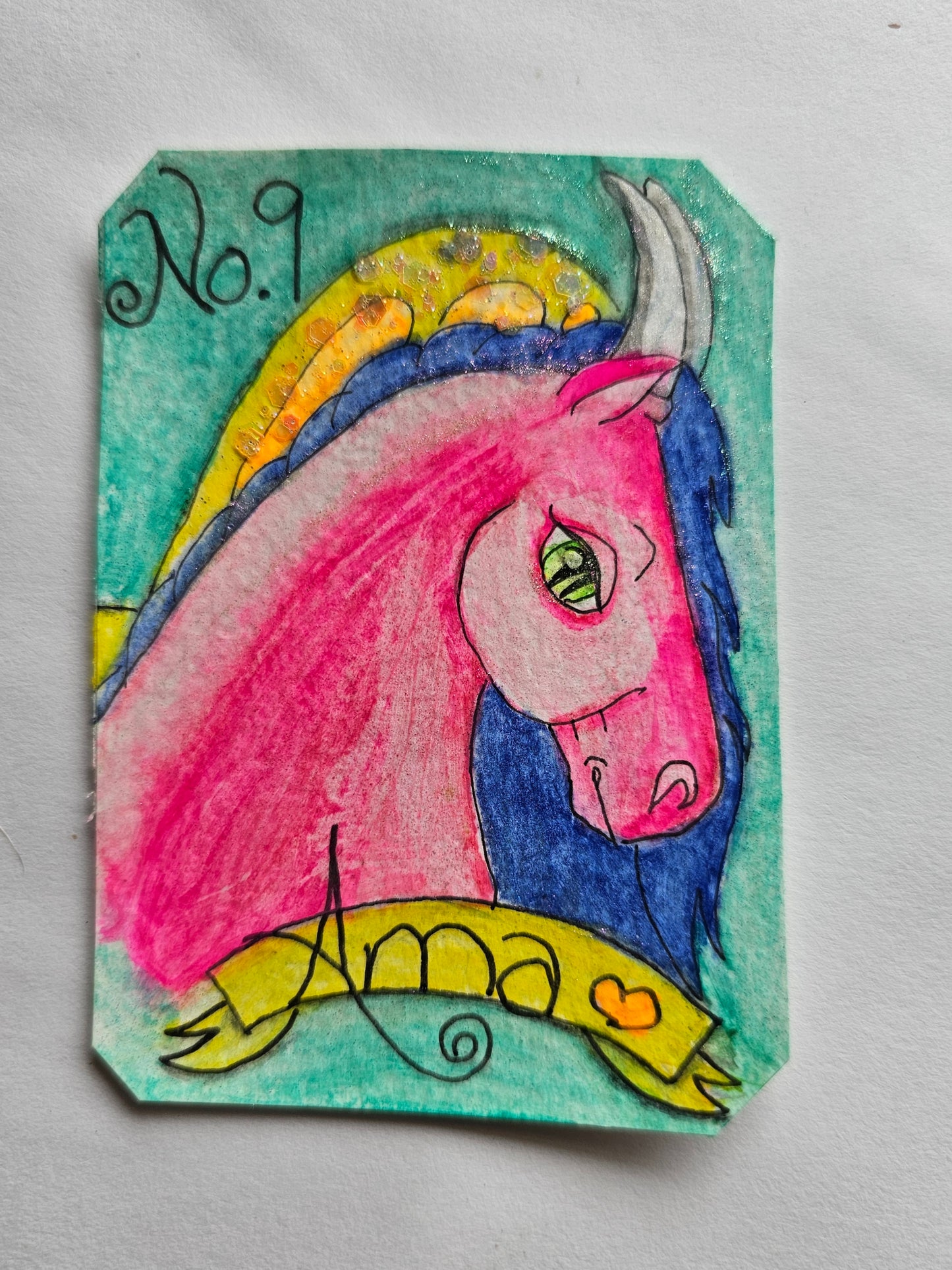 No. 9 AMA Dragonies ATC ACEO 3x4 in collectors card