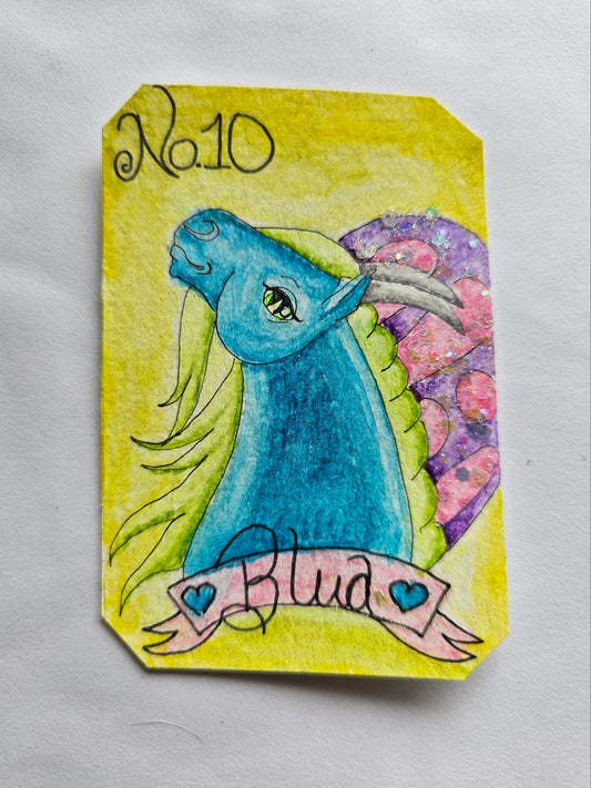 No. 10 BLUA ATC ACEO 3x4 in collectors card