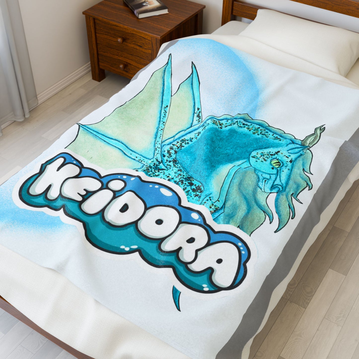 Heidorra Dragonies Velveteen Plush Blanket | Cozy Kids Gift, Soft Home Decor, Magical Dragon Theme, Fantasy Blanket, Perfect for All Ages,